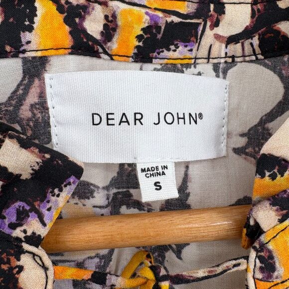 Dear John Stephany Top in Printed Lady Yellow Women’s‎ Size Small, Boho Nature - Picture 8 of 9